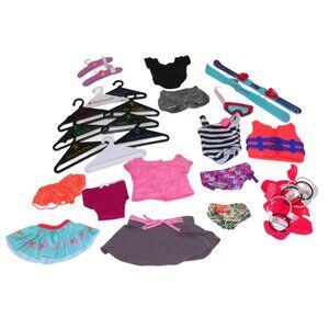 AMERICAN GIRL doll lot of misc Clothes, Hangers, Water Skis & Vest, Hair Ties